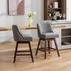 26" Upholstered Swivel Bar Stools Set of 2, Fabric Counter Height Chairs with Curved Back for Kitchen Island or Home Bar -3irtyhousy - 2 of 4