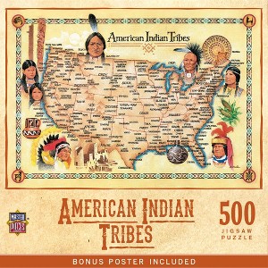 MasterPieces 500 Piece Jigsaw Puzzle - American Indian Tribes - 15"x21" - 1 of 4