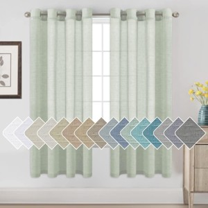 Natural Linen Blended Semi-Sheer Curtains Privacy Assured with Nickel Grommet for Living Room - 1 of 4