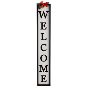 Northlight Welcome Christmas Porch Sign with Pine and Bow - 35.75" - 1 of 4