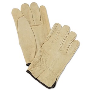 MCR Safety Unlined Pigskin Driver Gloves, Cream, Large, 12 Pairs - 1 of 2