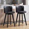 Beautyolove Faux Leather Upholstered Wooden Counter Height Bar Stool Swivel Counter Stool (Set of 2) - 3 of 4