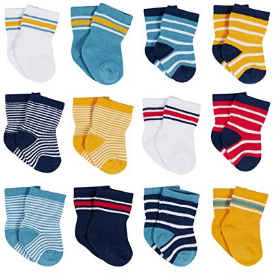Onesies Brand Boys' Jersey Crew Wiggle Proof® Socks - 12-Pack