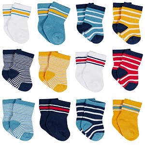 Onesies Brand Boys' Jersey Crew Wiggle Proof® Socks - 12-Pack - 1 of 4