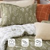 Bedsure | 2/3 Pcs Floral Printed Reversible Sage Green Comforter Set Queen Size Soft Designed Plants Pattern Bedding Set - 3 of 4
