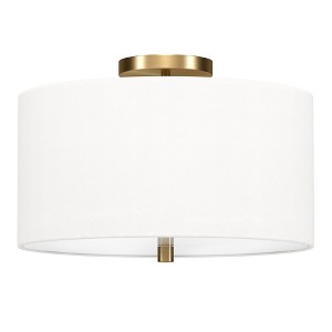 Hudson and Canal 16" Flush Mount with Fabric Shade - 1 of 4
