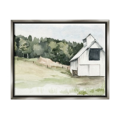 Stupell Industries Quiet Countryside Farmhouse Cottage Green Pasture