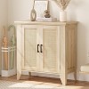 Sideboard Buffet Cabinet, Rattan Storage Cabinet, Wood Accent Cabinet with Door and Shelf, Console Cabinet with Storage - 2 of 4
