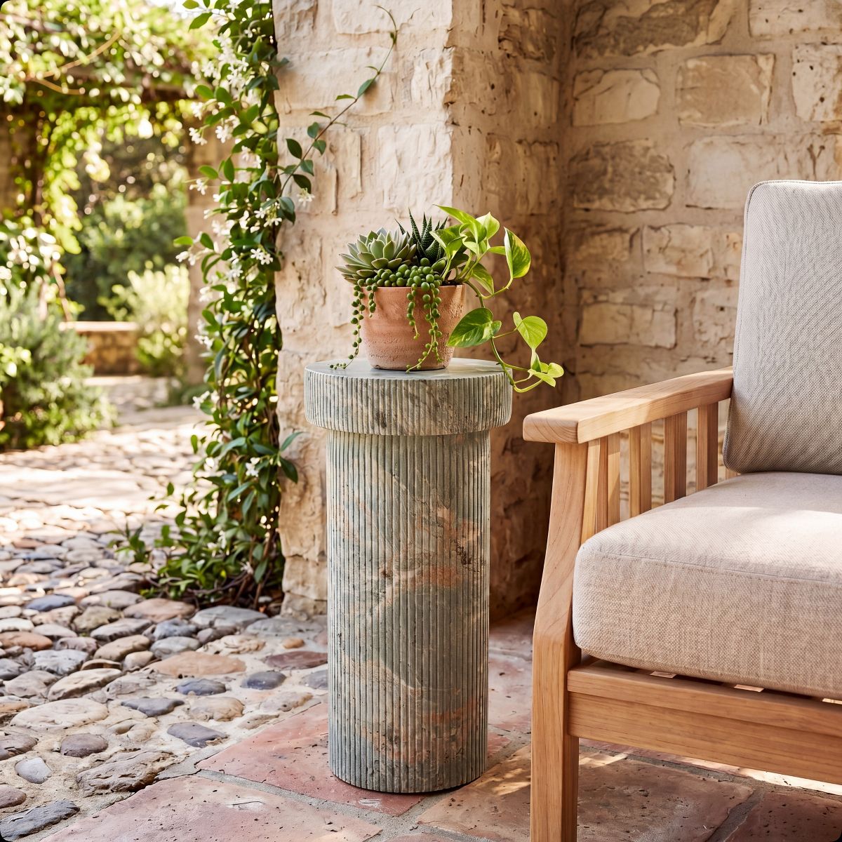 Christopher Knight Home Eula Modern Lightweight Concrete Column Plant Stand