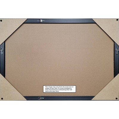 Warm Walnut 21"x27" Rectangular Wood Bathroom Vanity Mirror