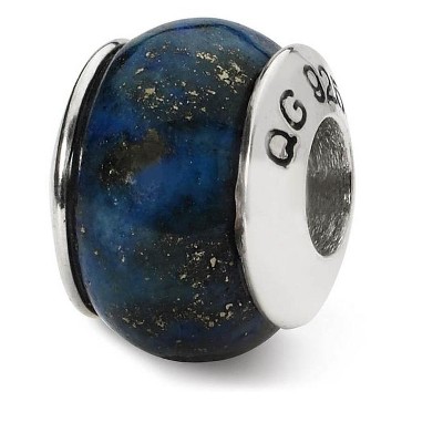 Black Bow Jewelry Lapis Stone & Sterling Silver Bead Charm, 11 x 8mm