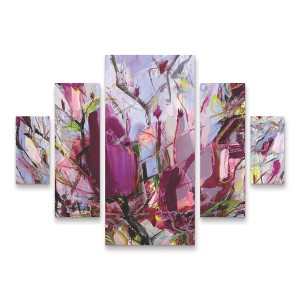 Trademark Fine Art Kati Bujna Magnolia Blossoms 5 Piece Panel Set Art - 1 of 3