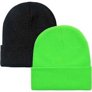 MSDC 1&2 Pack Beanie for Men Women Slouchy Beanie Hats Winter Knit Caps Soft Ski Hat Unisex - 1 of 4