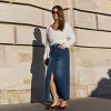 Women's Blue Split Hem Maxi Denim Skirt - Cupshe - 2 of 4