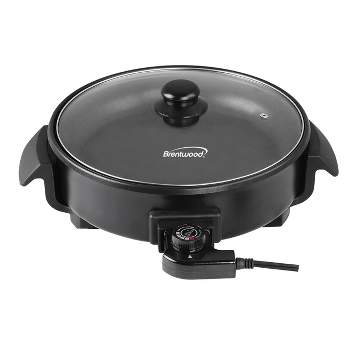 Electric Wok With Lid Nonstick - Electric Skillet Serves For 6 People,  Portable Countertop Cooking Wok, 5-Dial Temperature Control, 13inch, Black
