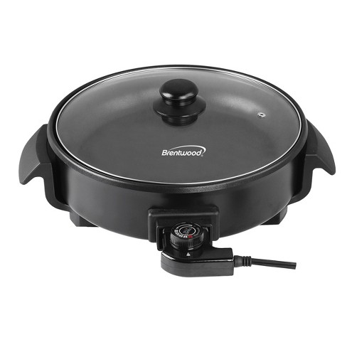 Brentwood 12 Inch Round Non-stick Electric Skillet With Vented Glass Lid In  Black : Target