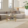 32" Tempered Glass 2-Tier Side Table with Steel Frame and Storage, Round End Table for Living Room - 3 of 4