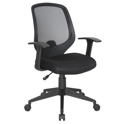 Mesh Swivel Task Chair with Arms Black - OFM