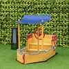 JUJABU Children's Wooden Outdoor Sandbox with Cover, Rudder, Storage Bench and Seat for Kids Ages 3-8 Years Old - 3 of 4