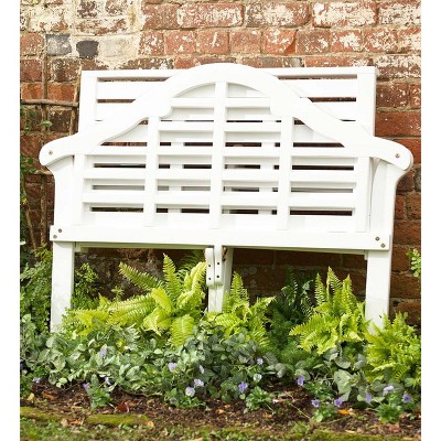 Lutyens White Eucalyptus Wood Outdoor Garden Bench