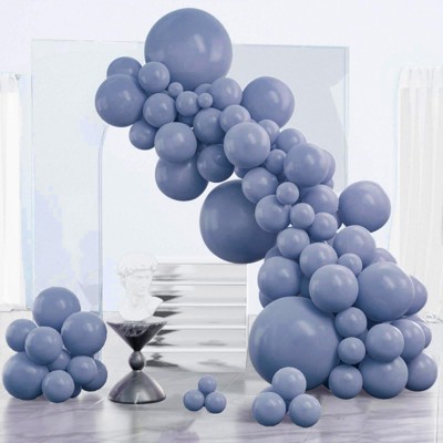 PartyWoo Balloons Dusty Blue Purplish Slate 18 12 10 5 Inch 85 pcs