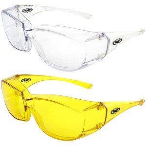 2 Pairs of Global Vision Eyewear Oversite Safety Motorcycle Glasses - 1 of 4