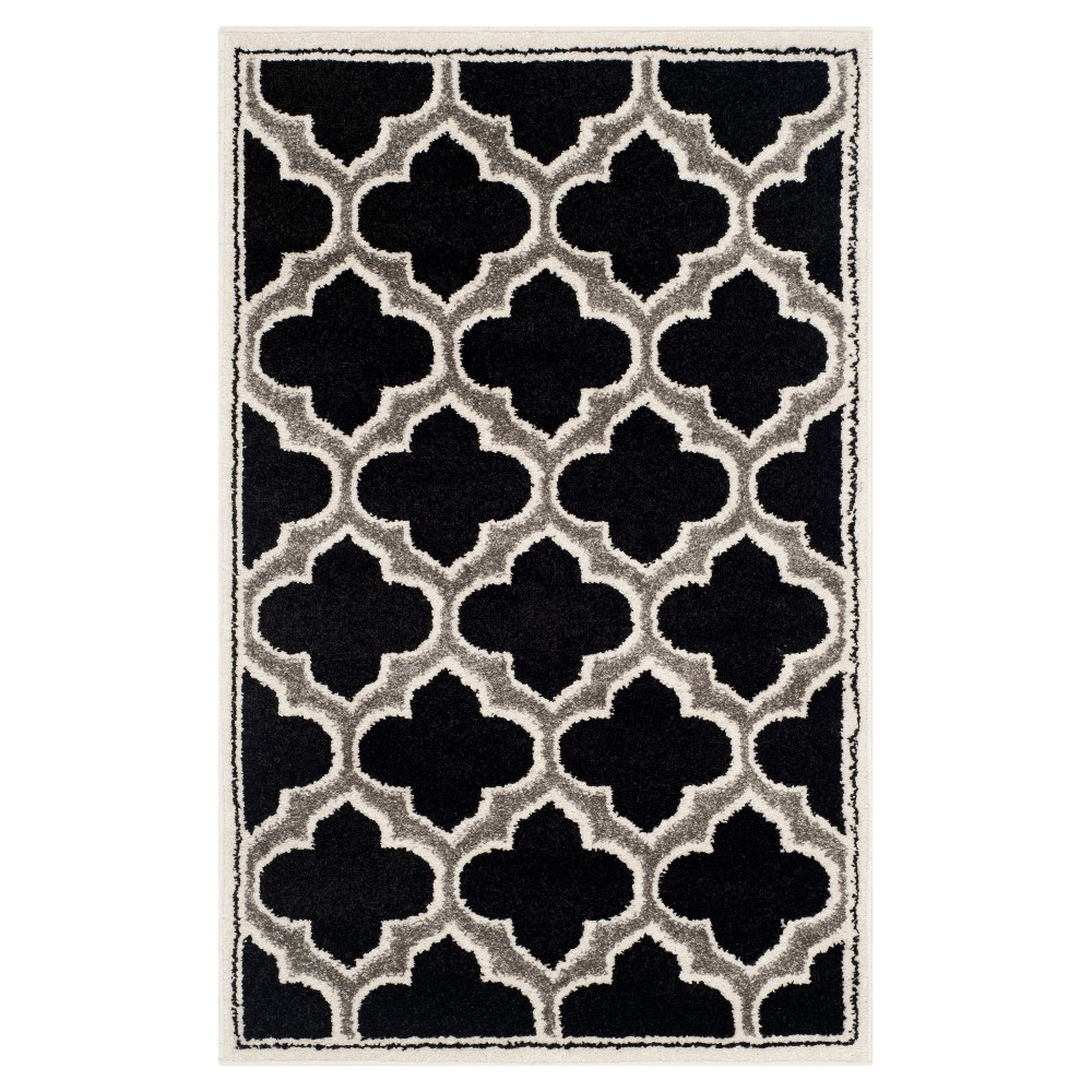 2'6inx4' Coco Loomed Rug Anthracite/Ivory - Safavieh