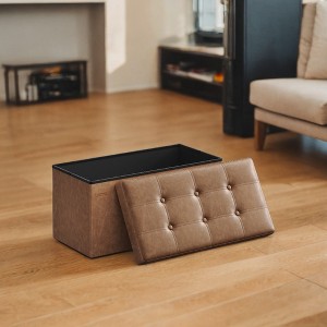 30" Storage Ottoman Bench, Ottoman with Storage, Leather Storage Bench, Hold up to 660lb for Living Room - 1 of 4