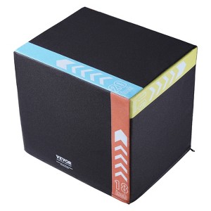 VEVOR 3 in 1 Plyometric Jump Box, 20/18/16 Inch Cotton Plyo Box, Platform & Jumping Agility Box, Anti-Slip Fitness Exercise Step Up Box - 1 of 4