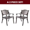 Kinger Home 2-Piece Outdoor Patio Chairs Set for 2, Cast Aluminum Patio Furniture Chairs, Patio Seating, Bronze - 4 of 4