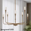 LNC Syringodium 8-Light 27" Candle Modern Large Integrated LED Chandelier, Polished Gold - 3 of 4