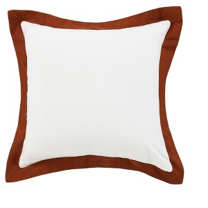 20" X 20" White And Golden Yellow 100% Cotton Geometric Zippered Pillow - 1 of 4