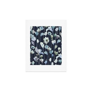 Ninola Design Watery Abstract Flowers Navy 11" x 14" Art Print - Society6 - 1 of 2