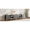 Modern TV Stands for Living Room, Fluted Cabinet with Storage, Mid-Century Modern TV Table Stand for 50/55/60/65 TV,Heavy Duty Oak TV Console - 4 of 4