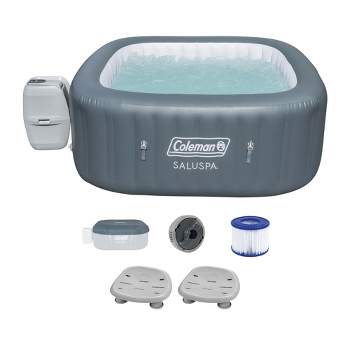 Bestway Coleman Hawaii AirJet Inflatable Hot Tub with EnergySense Cover + Bestway SaluSpa Underwater Non Slip Pool and Spa Seat with Adjustable Legs