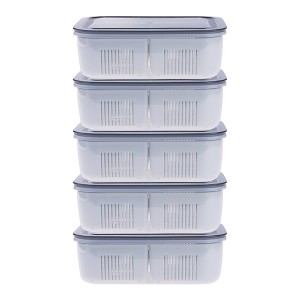 REGALWOVEN Leakproof Plastic Meal Prep Airtight Food Storage Containers 5 Packs 8"x 5.9"x 2.6" - 1 of 4