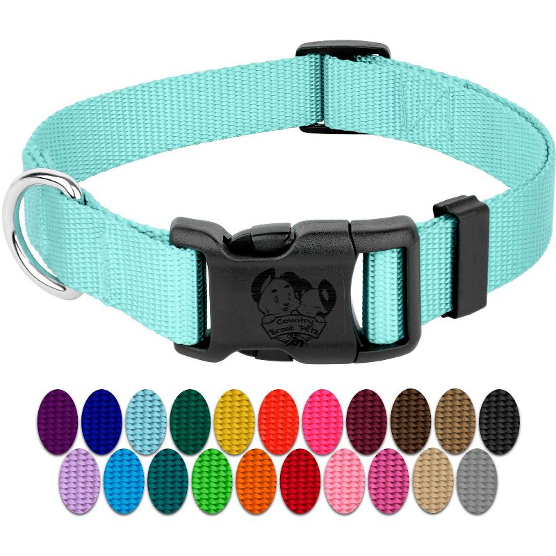 Country Brook Petz American Made Deluxe Nylon Dog Collar - Light Cyan, Large, 5 of 9