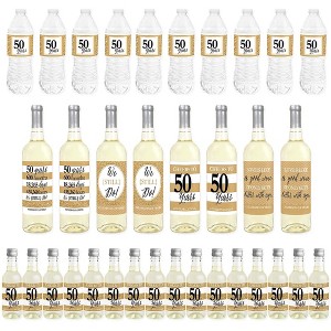 Big Dot of Happiness We Still Do - 50th Wedding Anniversary - Anniversary Party Decorations - Beverage Bar Kit - 34 Pieces - 1 of 4