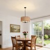 Ludomide Rustic Farmhouse Pendant Light Fixtures, 4-Lights Boho Chandelier, Hand Woven Chandeliers for Dining Room Kitchen Island - 2 of 4