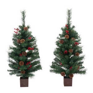 Karl Home 3PCS Garland Rattan Wreath Christmas Tree - 1 of 3