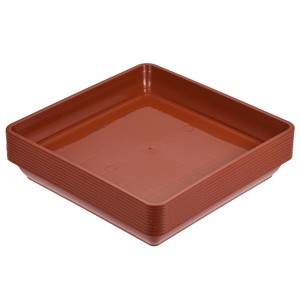 Unique Bargains Indoor Outdoor Plastic Square Flower Drip Trays Plant Pot Saucer 10 Pcs - 1 of 4