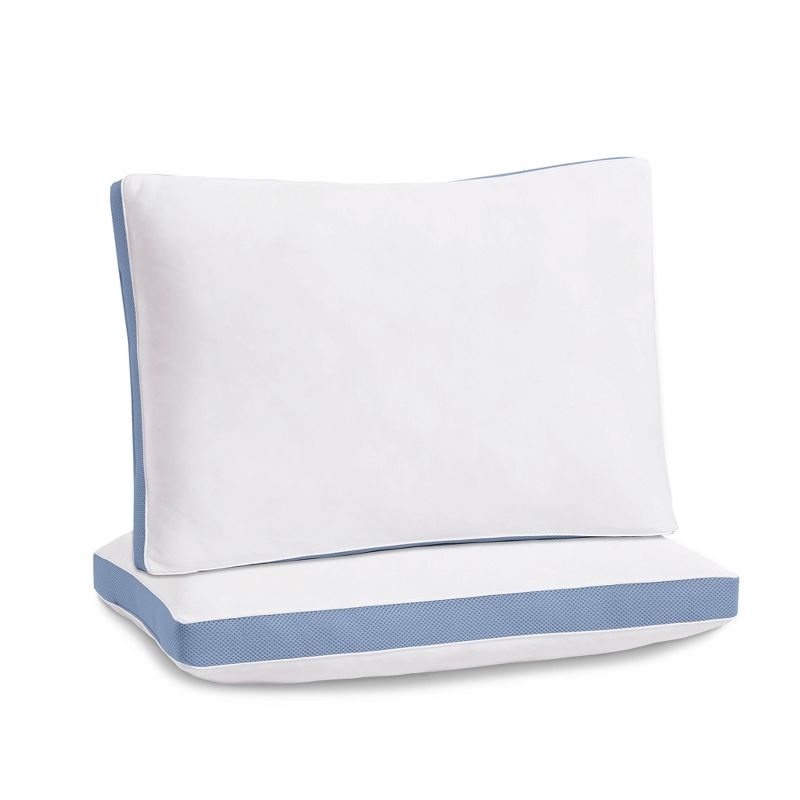 Standard/Queen Set of 2 Cooling Sleep Pillows for Back Stomach or Side Sleepers - DreamLab, 1 of 8