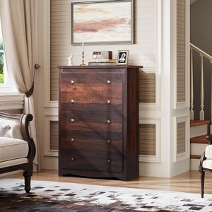 GALAXHERO Wood 5-Drawer Dresser – 15.75"W×31.50"D×45.35"H Wooden Storage Cabinet, Modern Organizer for Bedroom, Living Room & Hallway - 1 of 1
