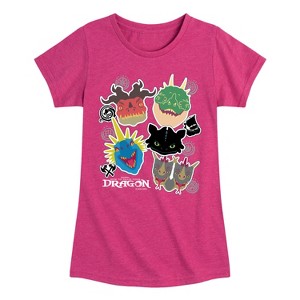Girls' - How to Train Your Dragon - Dragons Fitted Short Sleeve Graphic T-Shirt - 1 of 3