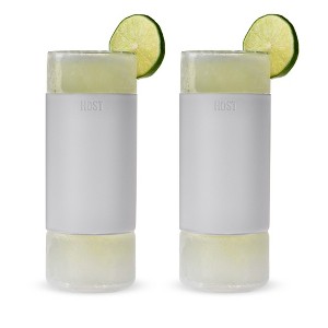 HOST Highball Glass FREEZE Drinking Cups Frozen Glasses Set, Insulated Tumblers, Iced Coffee Cup Glass Tumbler 12oz Gray Cocktail Glasses Set of 2 - 1 of 4