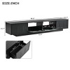 TV Stand with Fluted Tempered Glass Doors for TVs Up to 95'',Functional Media Console with Arched Cabinet Doors – The Pop Home - 3 of 4