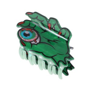 Unique Bargains Women's Halloween Ghost Hand Eyeball Claw Clip Green 1 Pc - 1 of 4