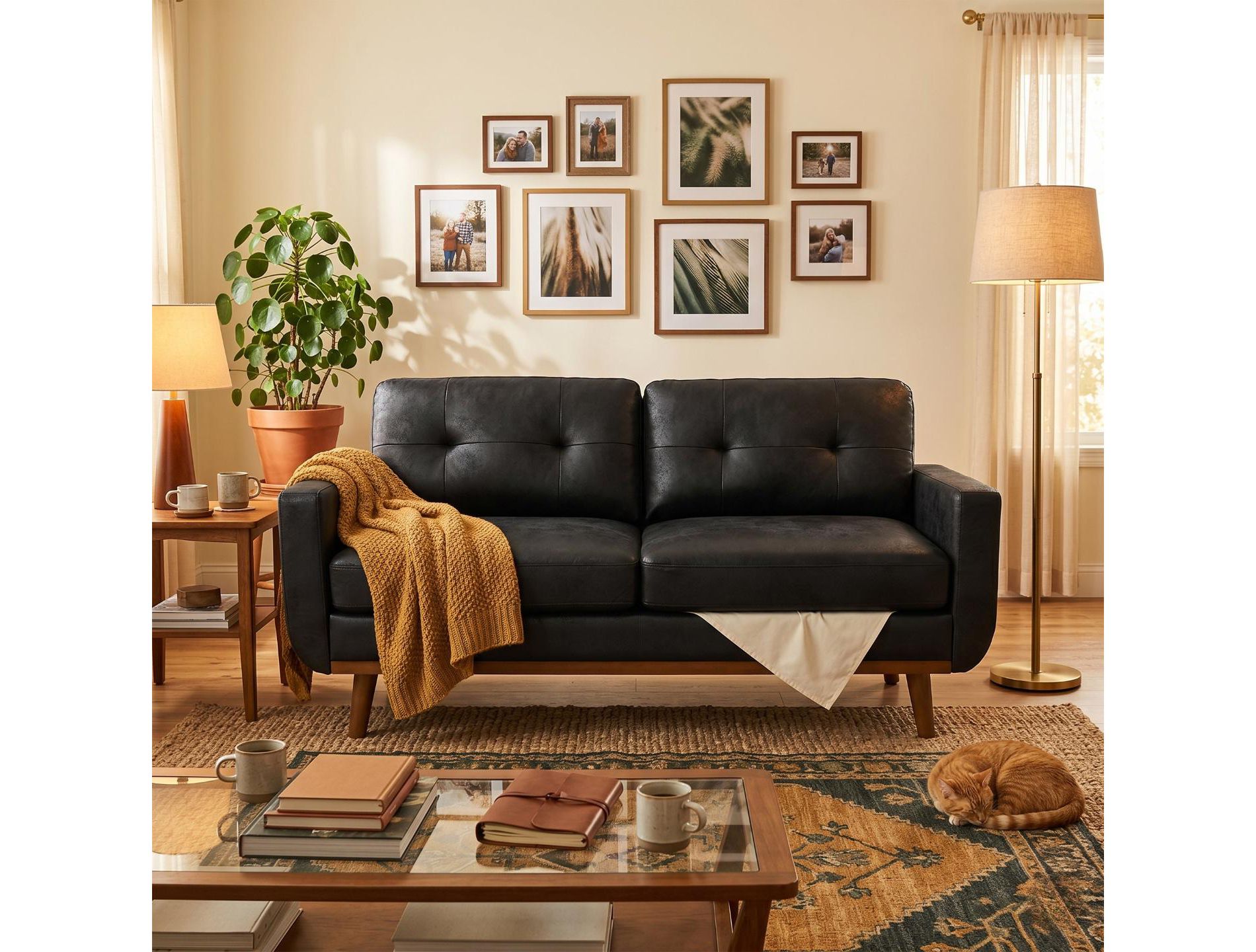 65-Inch Two-Seater Sofa, Modern Minimalist with Breathable Foil Fabric & Solid Wood Legs, Perfect for Small Apartments, Bedrooms, or Reading Nooks