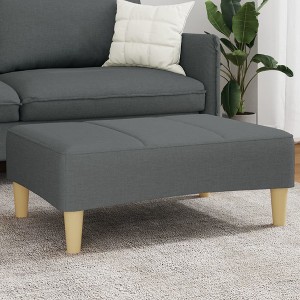vidaXL Footstool Dark Gray 30.3"x21.7"x12.2" Fabric - 1 of 4