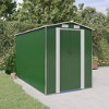 vidaXL Outdoor Galvanized Steel Green Garden Shed - Spacious Weather Resistant Storage Solution for Tools, Garden Equipment, 75.6"x140.6"x87.8" - 2 of 4